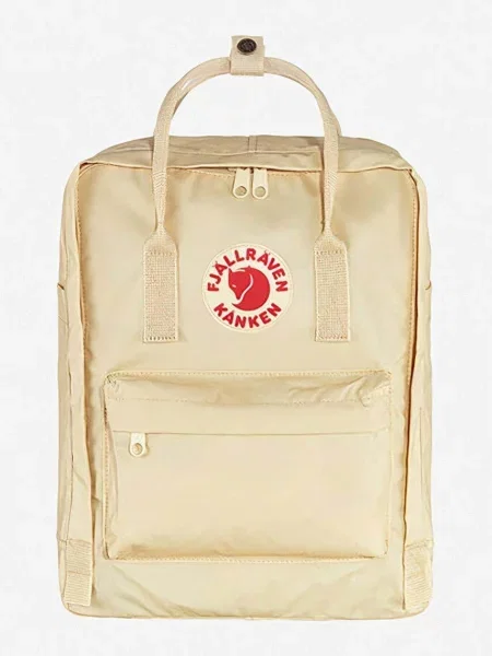 Большой рюкзак Fjallraven с аппликацией бежевый