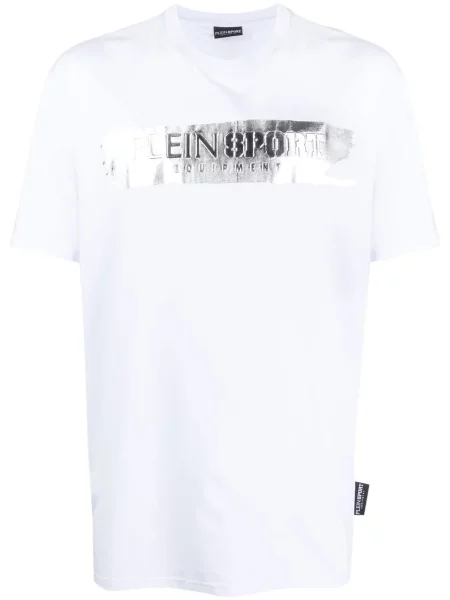 Tricou Plein Sport cu imagine scurt alb