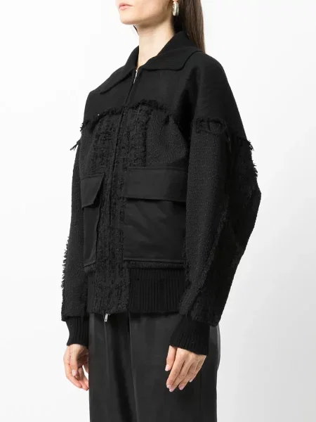 Kurtka bomber Goen.j tweedowy czarny