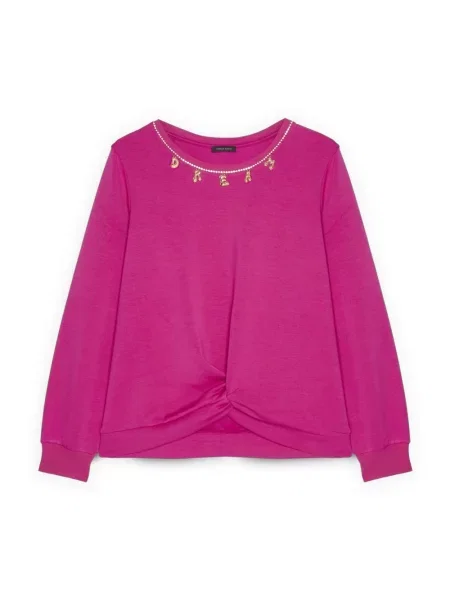 Bluza Fiorella Rubino z kokardką różowa