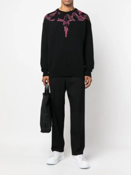 Megztinis Marcelo Burlon County Of Milan apvaliu kaklu juoda