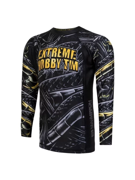 Koszulka Rashguard dla dzieci długi rękaw MMA EXTREME HOBBY BONE CRUSHER czarna
