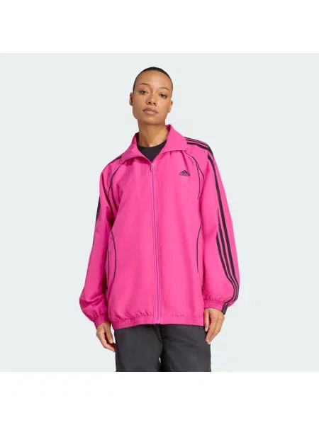 Kurtka adidas Teamgeist Adicolor Oversized Woven Track Top Semi Lucid Fuchsia/ Better Scarlet/ Off White XS biała