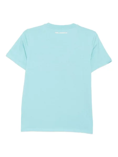 Tricou Karl Lagerfeld cu broderie albastru