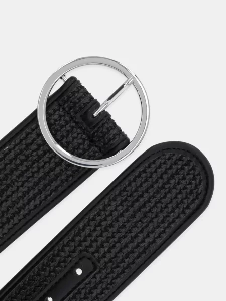 Ремінь Sisley з ремінцями чорний