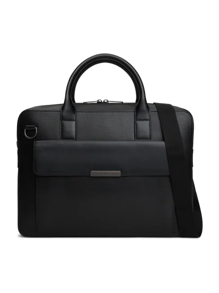 Usnjena torba za prenosnik Tommy Hilfiger 40 x x 6 cm črna