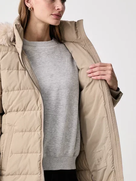 Tommy Hilfiger пухено яке дамско бежово