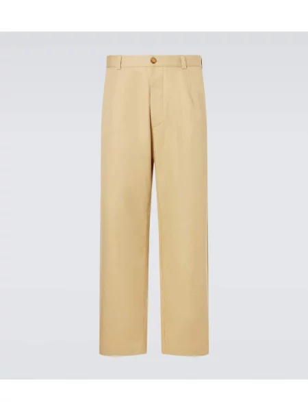 Pantaloni Loro Piana din țesătură twill bej