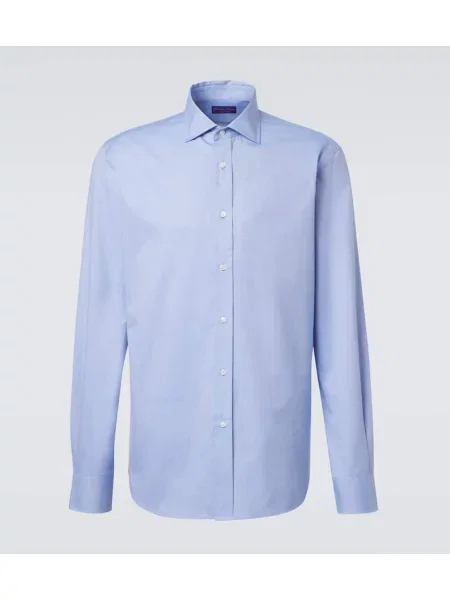 Poplínová košile Ralph Lauren Purple Label modrá
