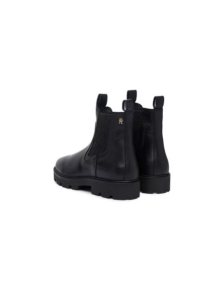 Bokacsizma Tommy Hilfiger Th Monogram Leather Chelsea Boot fekete
