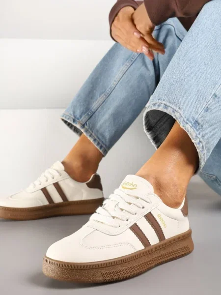 Sneakers Wenilan cu maro bej