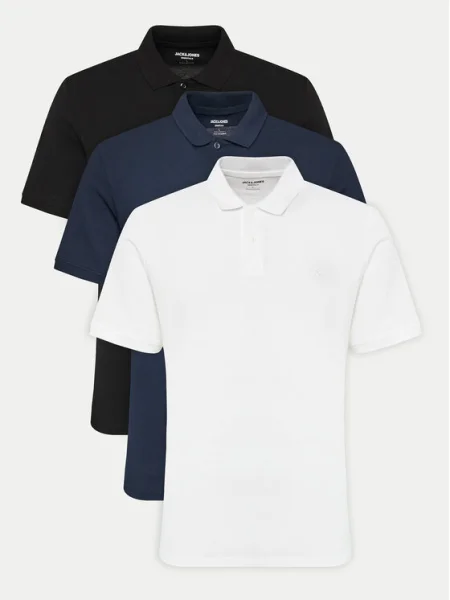 JACK & JONES Tricou bleumarin / verde închis / murdar alb