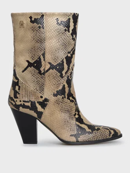 Кожаные ковбойские ботинки Tommy Hilfiger со змеиным принтом