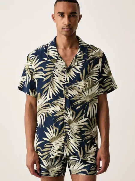 BOSS cămașă de plajă bărbătească Beach Shirt verde