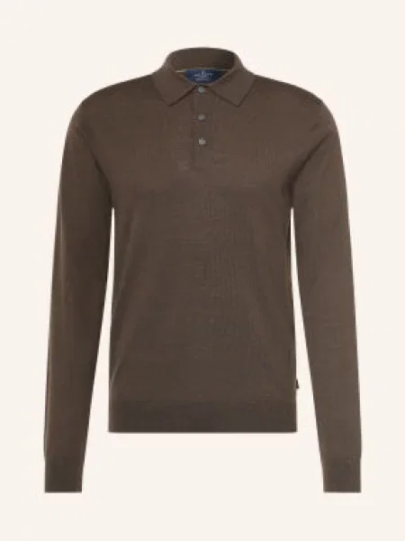 Hackett London Pletená Polokošile khaki