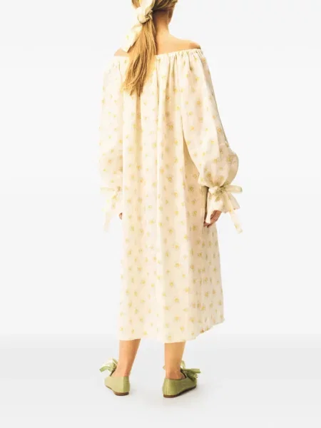 Rochie midi Sleeper cu volane alb