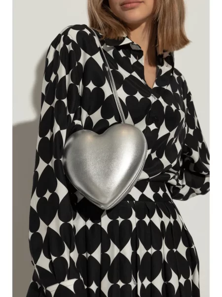 Rankinė Moschino su širdelėmis sidabrinė