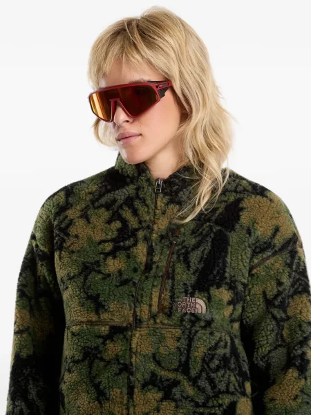 Geacă The North Face cu model floral cu imagine verde