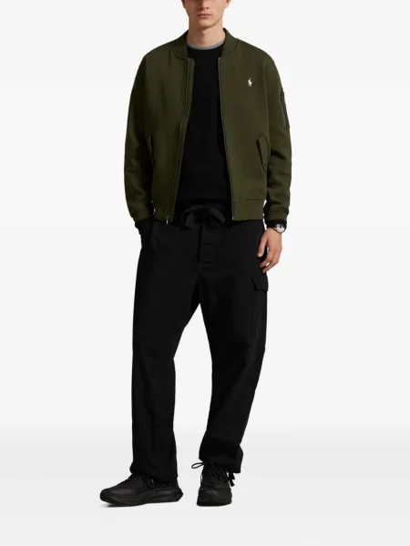 Tricou polo Polo Ralph Lauren cu dungi cu două rânduri de nasturi cu aplicații negru