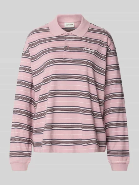 Koszulka polo o kroju oversized z wyhaftowanym logo model Bronson' Carhartt Work In Progress czarna