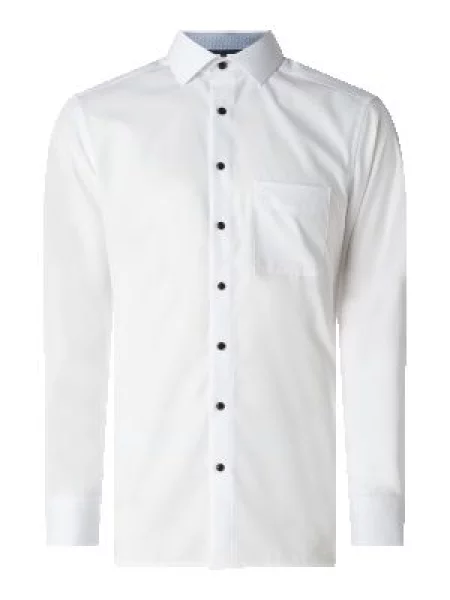 Koszula biznesowa o kroju regular fit z popeliny Olymp Luxor Modern Fit biała