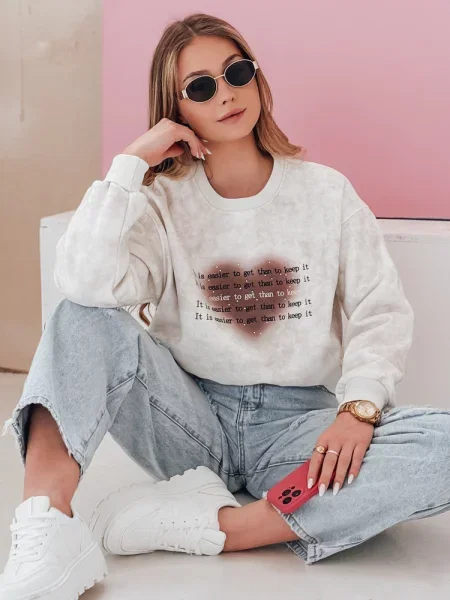 Bluza oversize tie-dye z sercem DESSER Dstreet szara