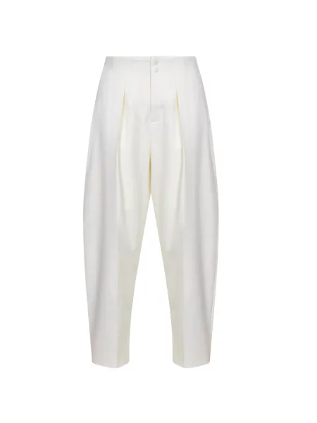 Pantaloni Jacquemus plisate alb