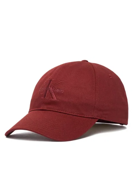 Calvin Klein Czapka z daszkiem Monologo Embroidery Baseball Cap czerwony