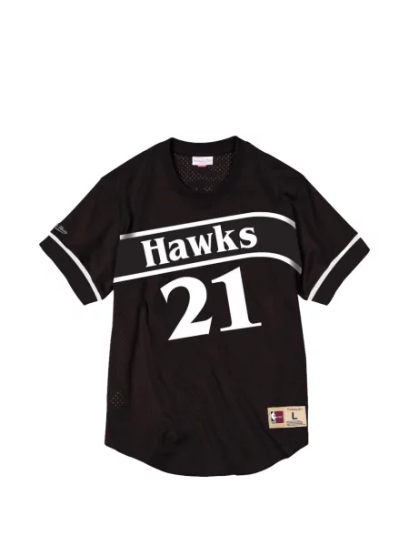Tricou Mitchell & Ness cu decolteu rotund plasă negru