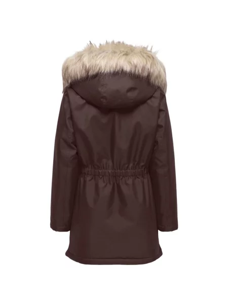 Parka Only s kožušinou hnedá