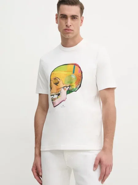 PS Paul Smith tricou din bărbați cu imprimeu alb