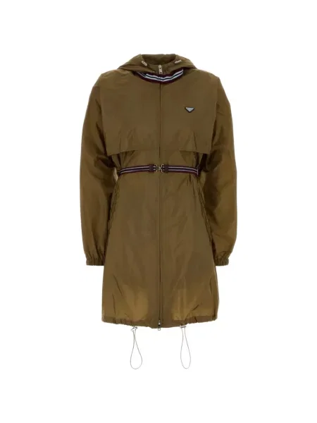 Lekki płaszcz nieprzemakalny Prada brązowy