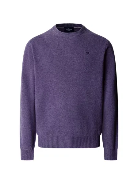 Pulover Hackett London cu decolteu rotund violet