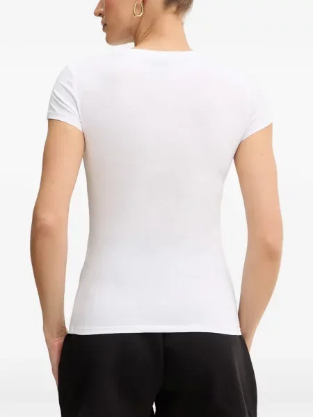 Scurt tricou Armani Exchange cu imagine alb