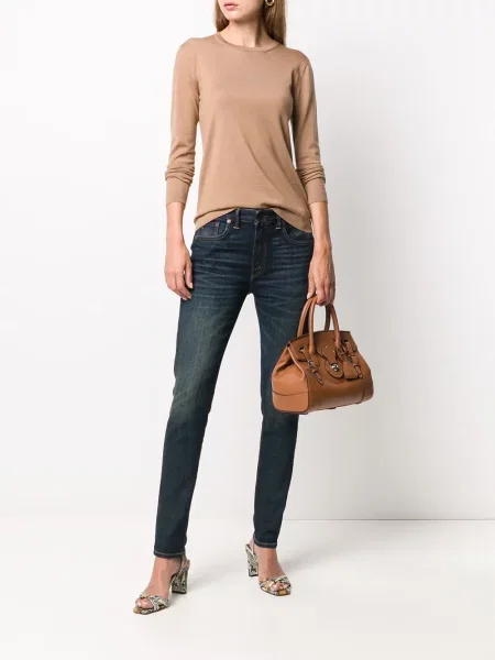 Liesas skinny fit džinsai Ralph Lauren Rrl mėlyna