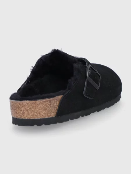 Замшевые тапочки Birkenstock черные
