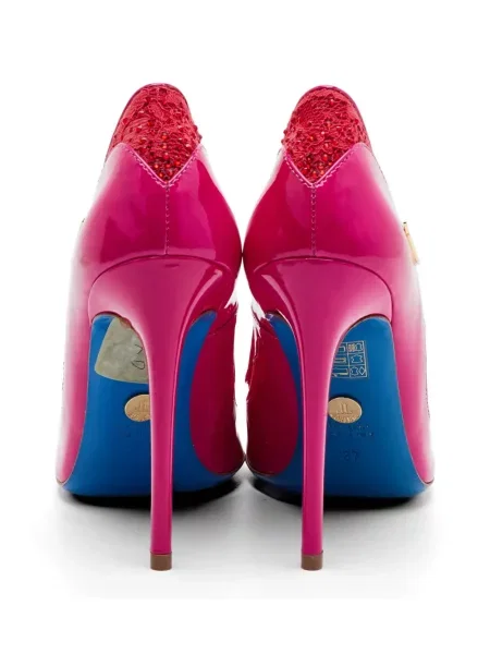 Pantofi cu toc Loriblu din piele de lac roz