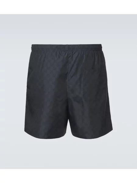 Slip de baie Gucci din poplin negru