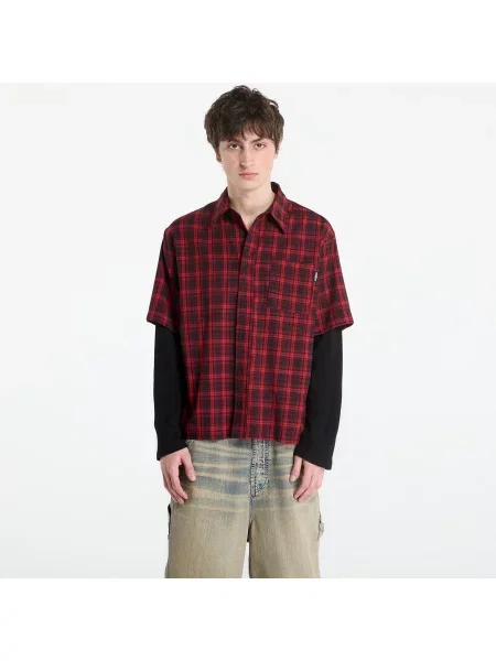 Košile Wasted Paris M Tartan Age Shirt Fire Red/ Black L černý