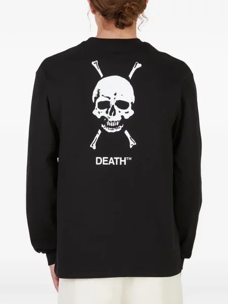 Суитчър Death Cigarettes с принт с кръгло деколте черно