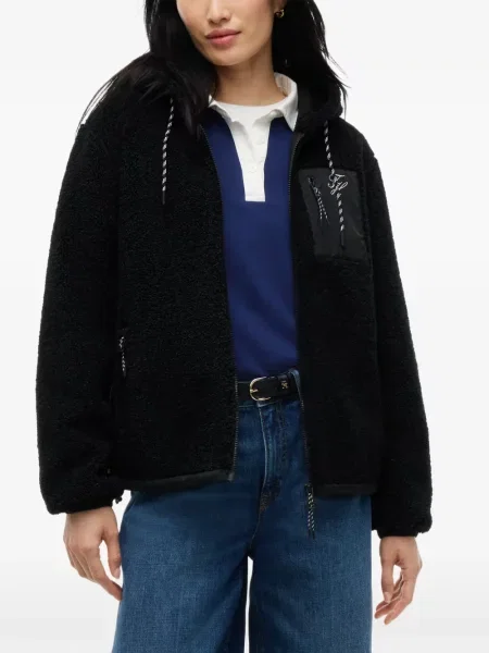 Fleece dzseki Tommy Hilfiger autogrammal fekete