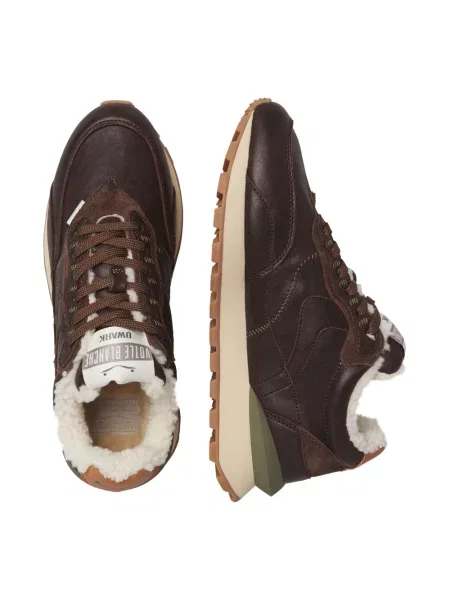Sneakersy Voile Blanche skórzane brązowe