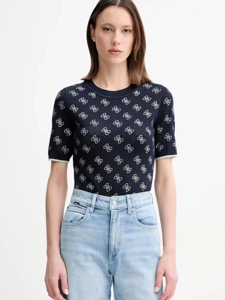 Guess sweter ROSIE granatowy lekki