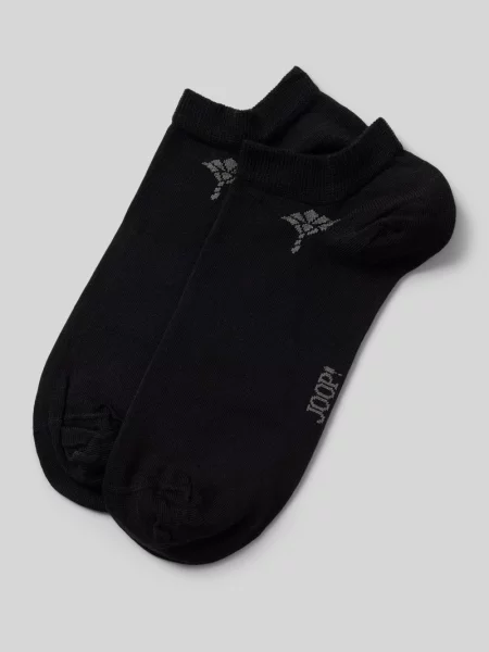 Skarpety JOOP! Collection;Mieszanka bawełny z dodatkiem streczu;Dopasowany krój;Model ‘Cornflower’;Nadruk z logo;Prążkowany ściągacz czarne