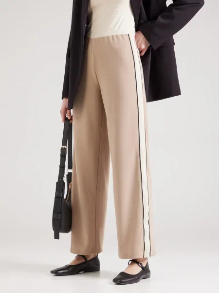 VERO MODA Hlače VMBERLIN kamela / črna bela