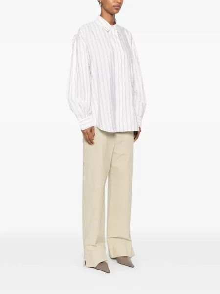 Cămașă Calvin Klein Collection cu dungi alb