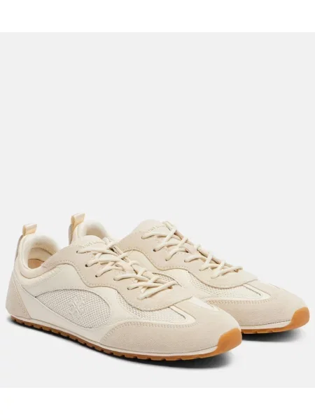 Sneakerși Tory Burch din piele de căprioară bej