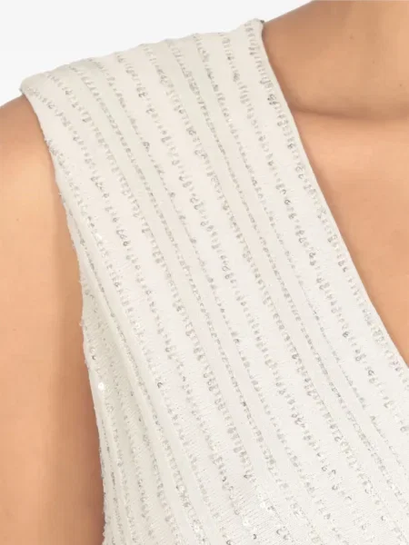 Rochie maxi D.exterior cu decolteu în V plisată de costum