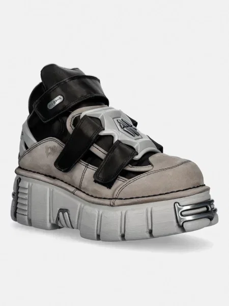 New Rock sneakers din piele ALASKA PERLA ITALI NEGRO TOWER PERLA + AC gri