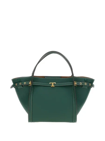 Mała shopperka Tod's skórzana zielona